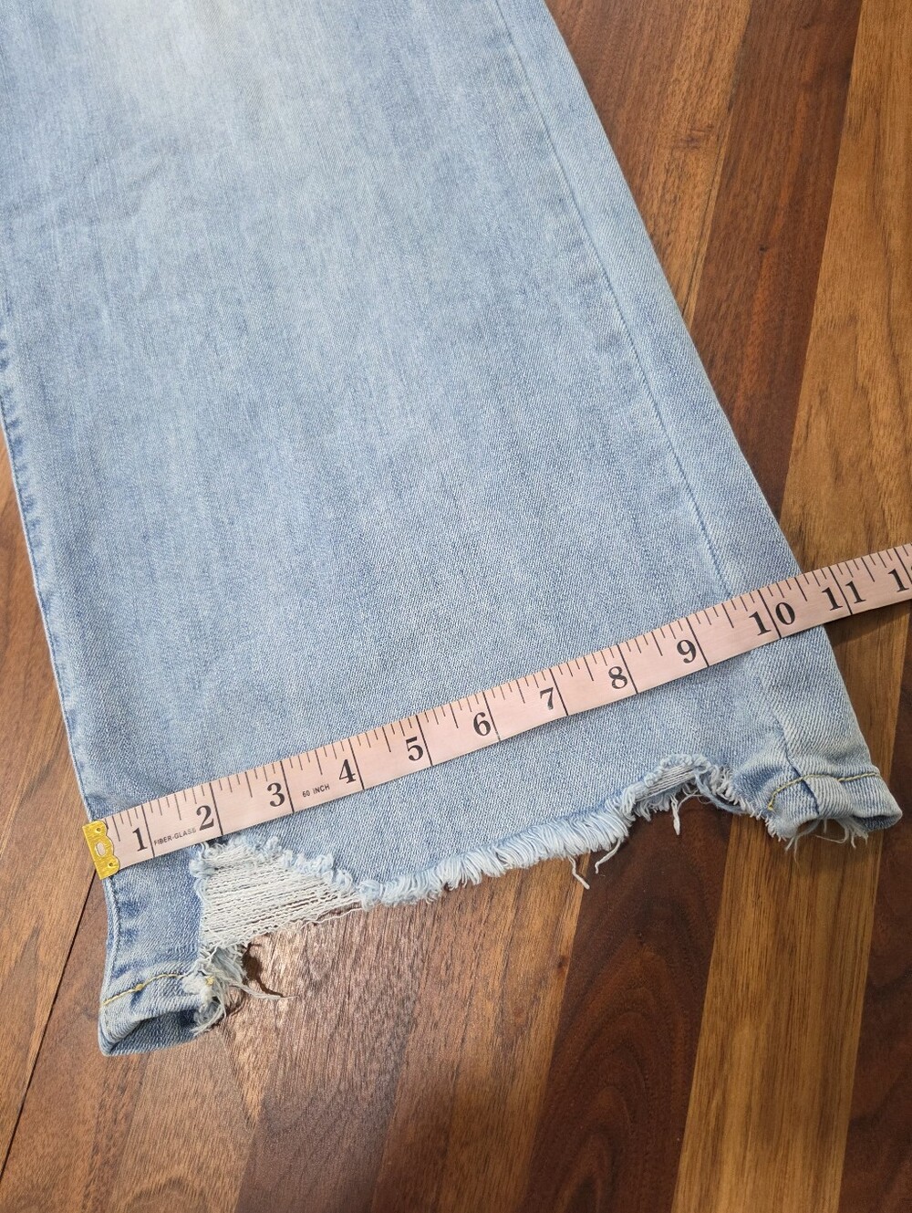 Judy Blue Light Destroy Straight Jean with Frayed Hem High Waist Size 14W - Picture 4 of 11